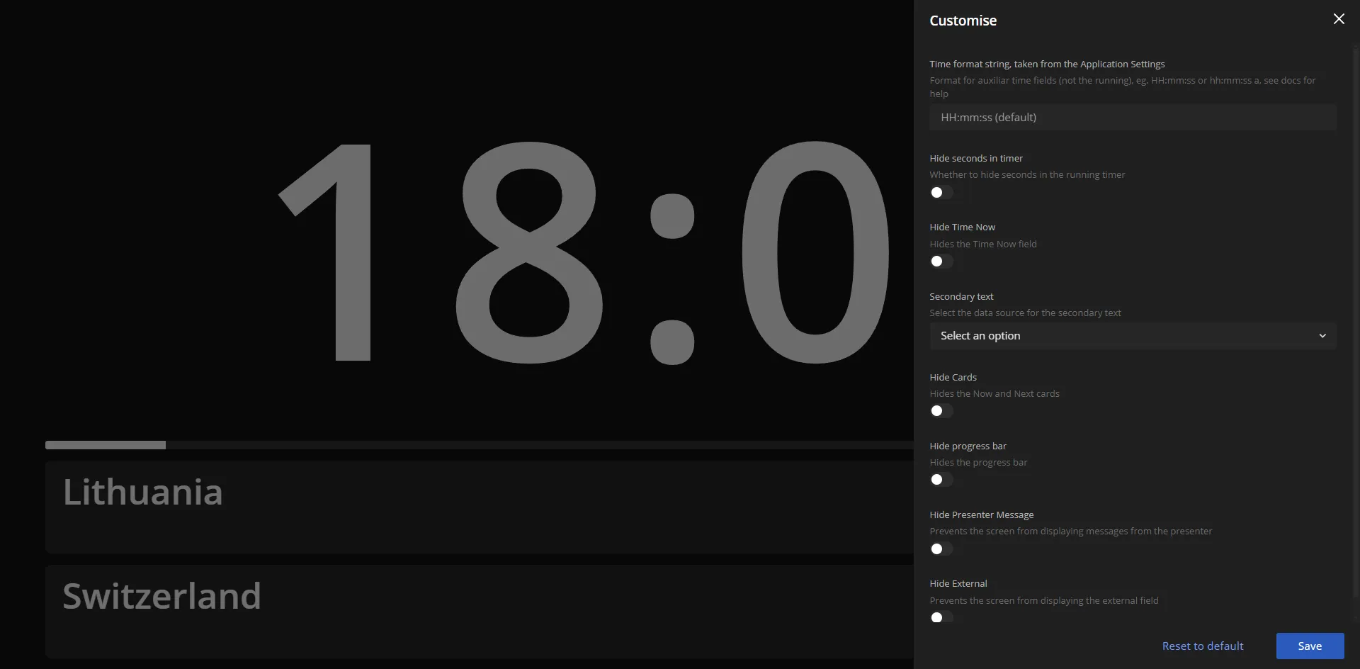 Configure Ontime view